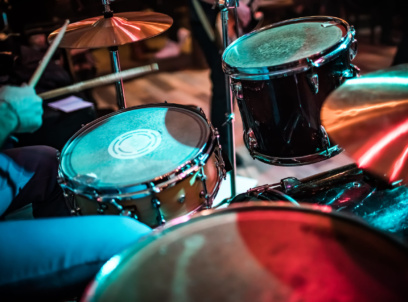 Drum Set on Stage