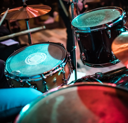 Drum Set on Stage