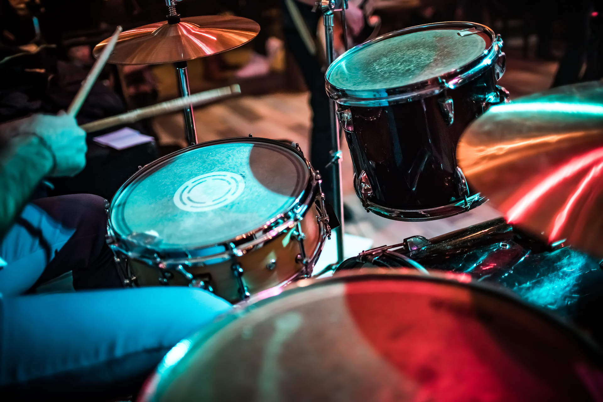 Drum Set on Stage